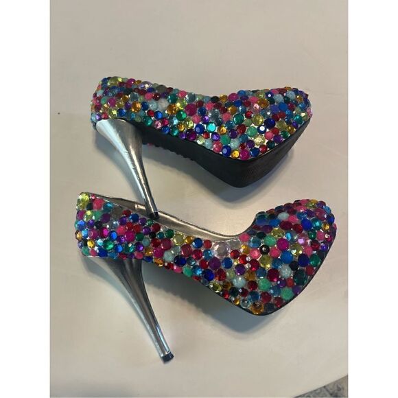 Haus of Price Women’s Size 7.5 Dazie Stilettos Multicolor Bling Designer Heels - Picture 16 of 16